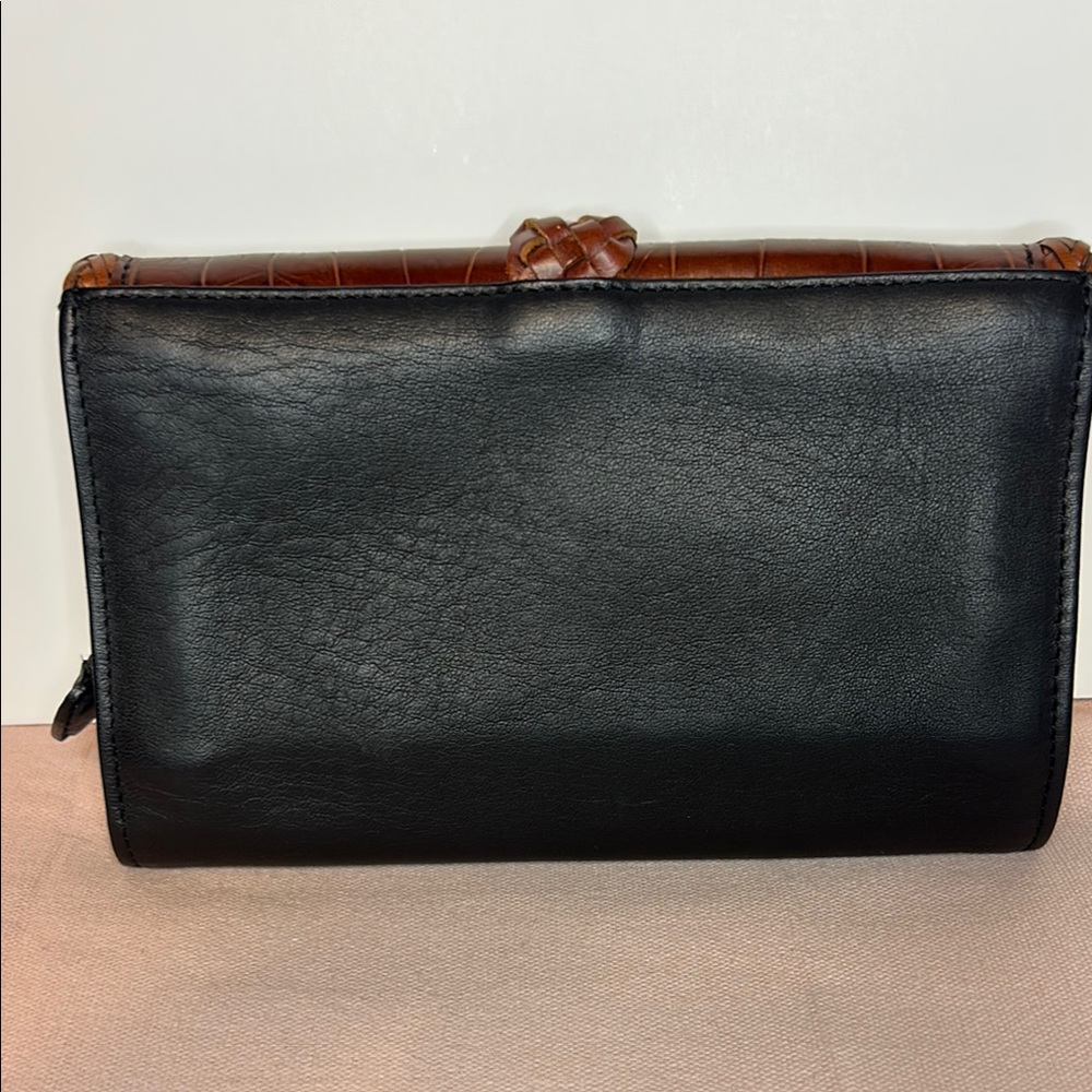 Brighton Brown and Black Crocodile Textured Wallet - Picture 2 of 8